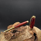 Handcrafted Cocobolo Wood Fountain pen with Gold and Black Titanium finish