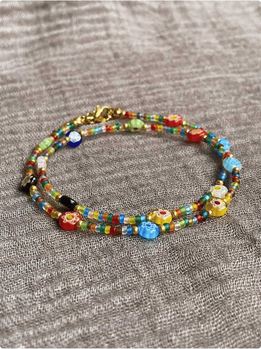 Handmade beaded boho necklace, trending necklace, summer jewellery, cute chocker