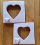 Set of Two Handmade Pink Ceramic Picture Frames