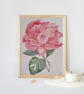 Pink Rose Watercolour Art Print – Limited Edition A4 Floral Wall Art - Image 1