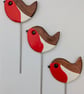 Robin clay decoration, houseplant stake decoration  - Image 6