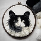 Custom Cat Art Wall Hanging Needle Punch Embroidery
