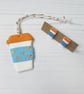 Mini Autumn coffee cup earrings, choose your fixing - Image 9