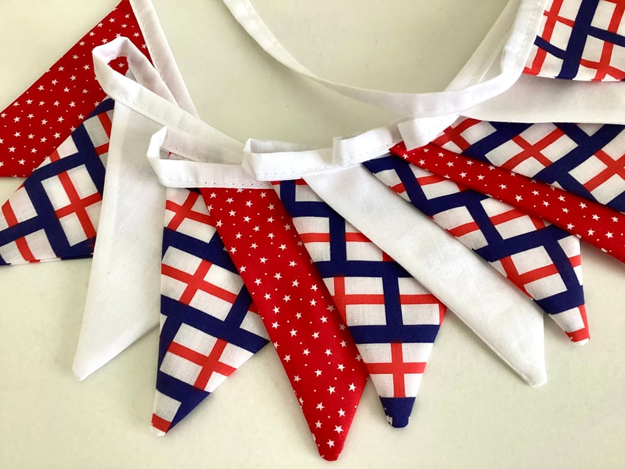England small flag bunting, 12 flags Euro2024, St. George’s day