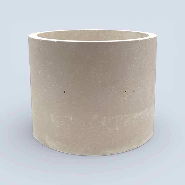 15 cm Round Beige Stone Effect Plant Pot Neutral Indoor Planter