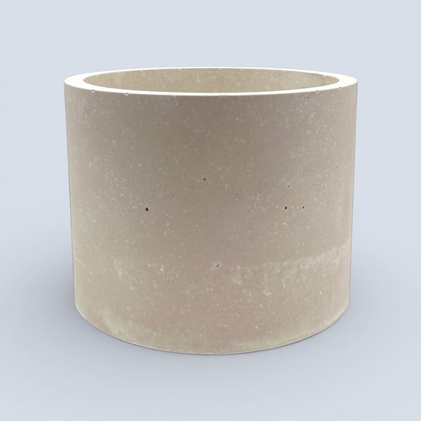 15 cm Round Beige Stone Effect Plant Pot Neutral Indoor Planter