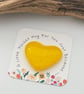 Yellow Fused Glass Pocket Heart - Image 2