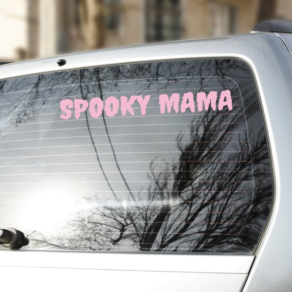 Spooky Mama Decal Sticker - Autumnal Sticker for Car, Laptop & Mirror, Halloween