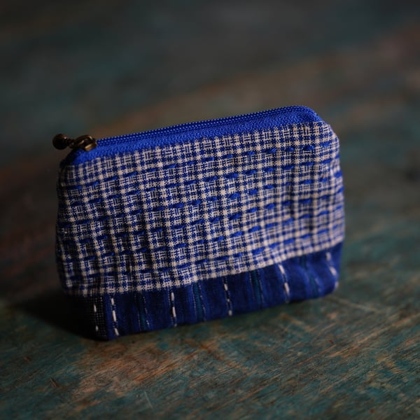Handmade Fabric Coin Purse, Small  Zipper Pouch 