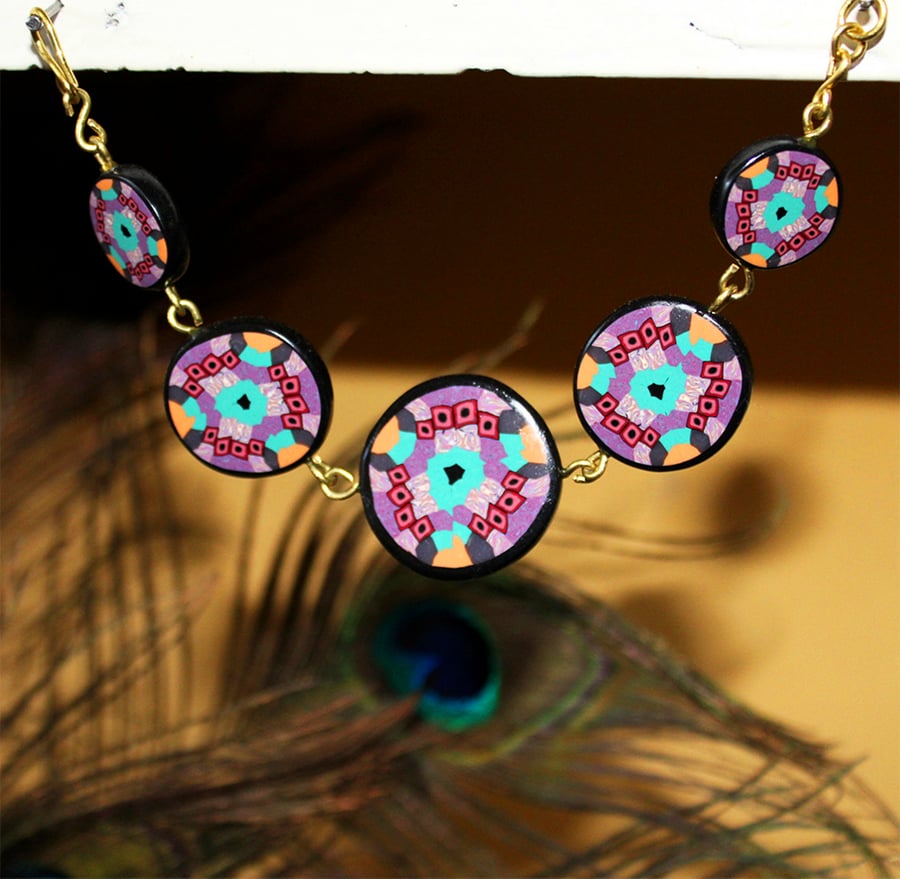 Mosaic Tiles Bracelet - Handmade Polymer Clay Designer - Perfectly Imperfect