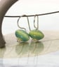 Silver and Ceramic Simple Hook Earrings - Image 2