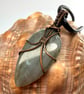 Love Tokens: Copper Wire Wrapped Labradorite Pendant On Waxed Cord Necklace