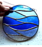 Making Waves Blue Stained Glass Suncatcher Handmade Ring Sea - Image 2