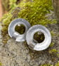 large circular sterling silver stud earrings - Image 1