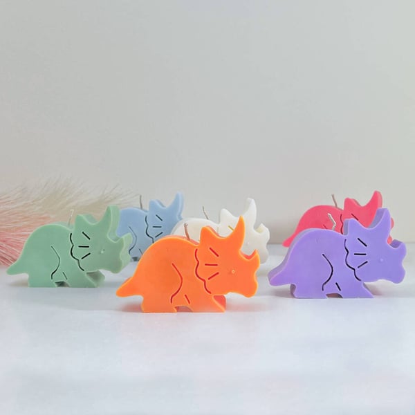 Triceratops Dinosaur Candle - Dinosaur Gifts - Birthday Cake Topper Candles