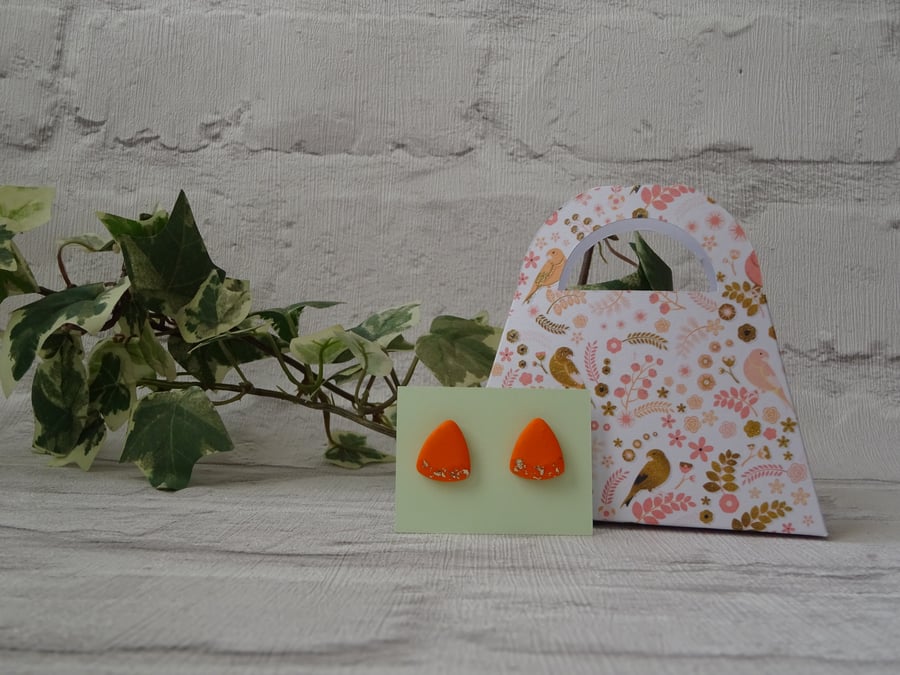 Autumn Collection: Soft Triangle Polymer Clay Earrings (Allergy Free)