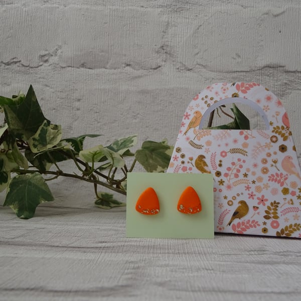 Autumn Collection: Soft Triangle Polymer Clay Earrings (Allergy Free)