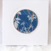 BOTANICAL CYANOTYPE PRINT CARD WITH GOLD LEAF