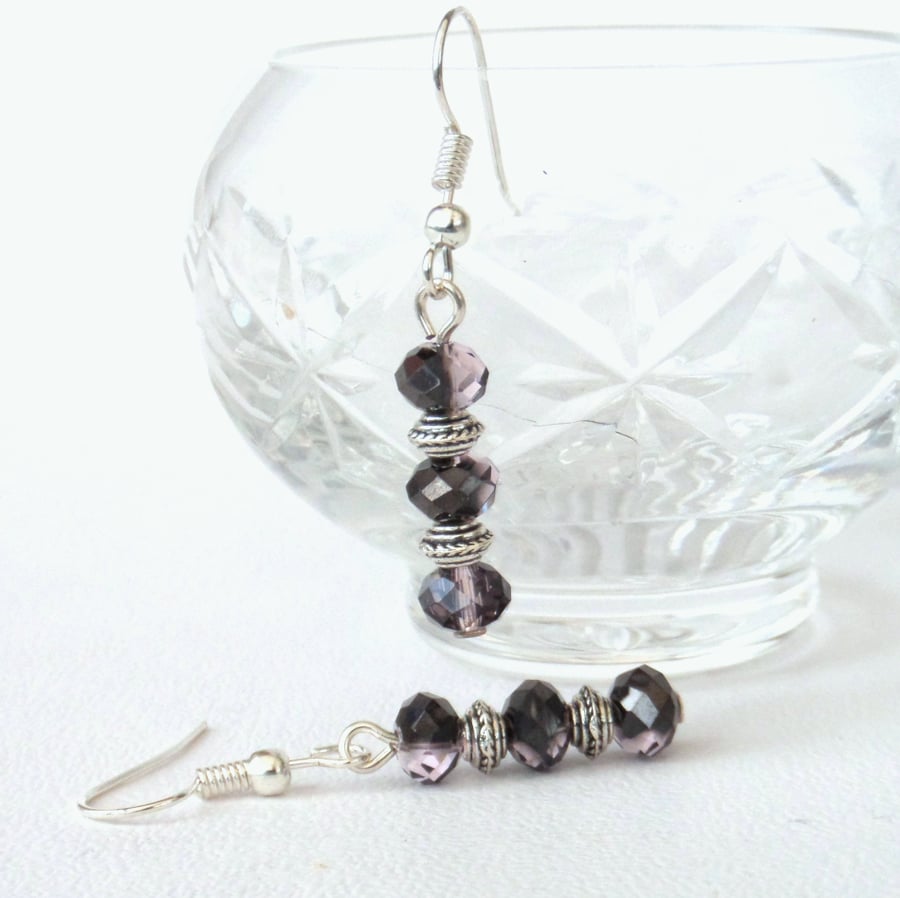 Amethyst crystal earrings