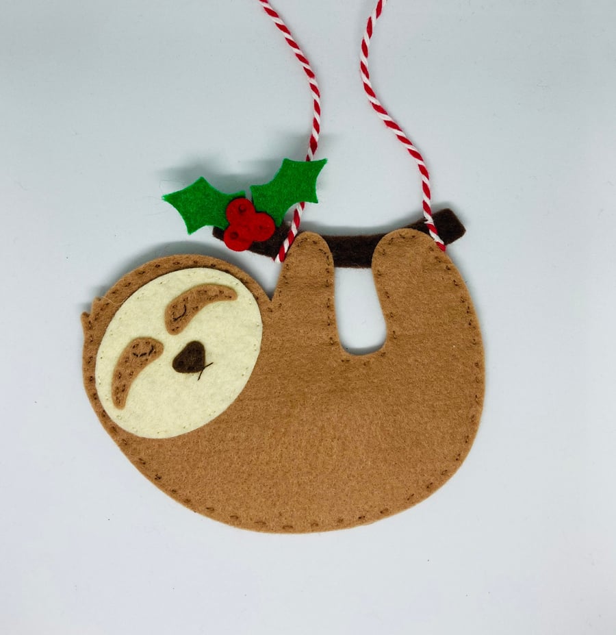 Sew Your Own Felt Sloth Christmas Ornament Kit - Folksy