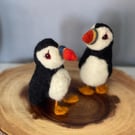 Coastal Keepsake Puffins-Handmade Wool Pair