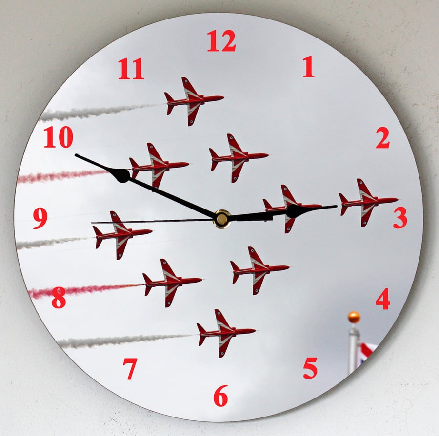 The Red Arrows large (28cm dia) wall clock sent Post Free
