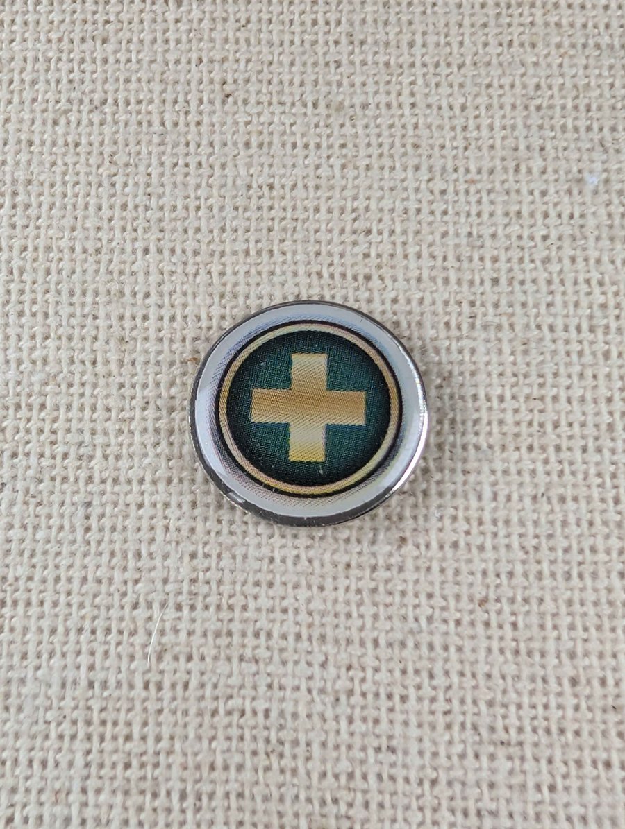 Healer Pin Badge - Gamer Themed Pin - Large Resin Topped Pin Badge 
