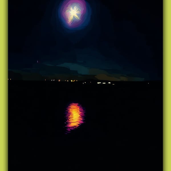 Moon on Well Creek Norfolk Greeting Card A5