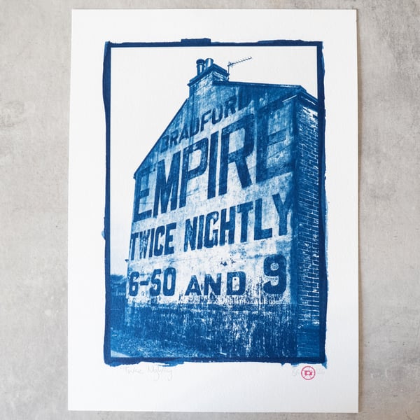 A4 Cyanotype Handmade Print: 'Twice Nightly'