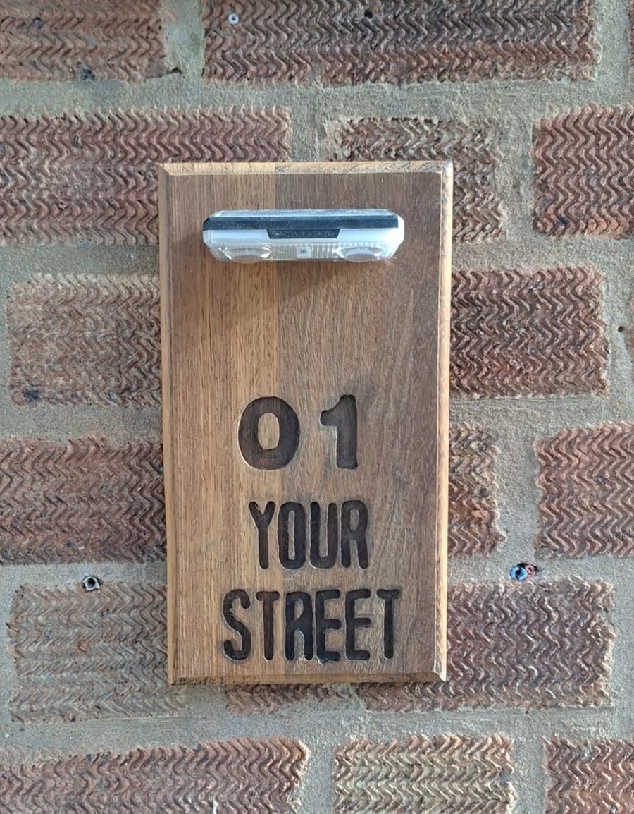 Image of Reclaimed Wood House Number Sign - Rustic Eco-Friendly