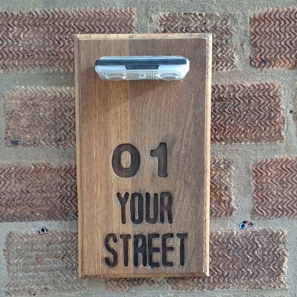 Reclaimed Wood House Number Sign - Rustic Eco-Friendly