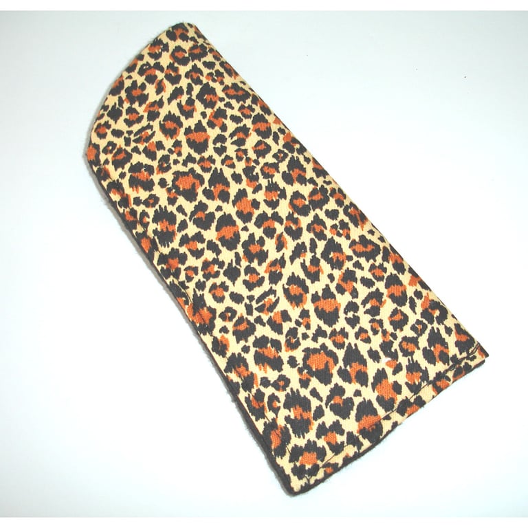 Leopard Print Glasses Case Sleeve Soft Animal Black Brown