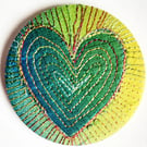 58mm Fabric Pocket Mirror with Free Machine Embroidery