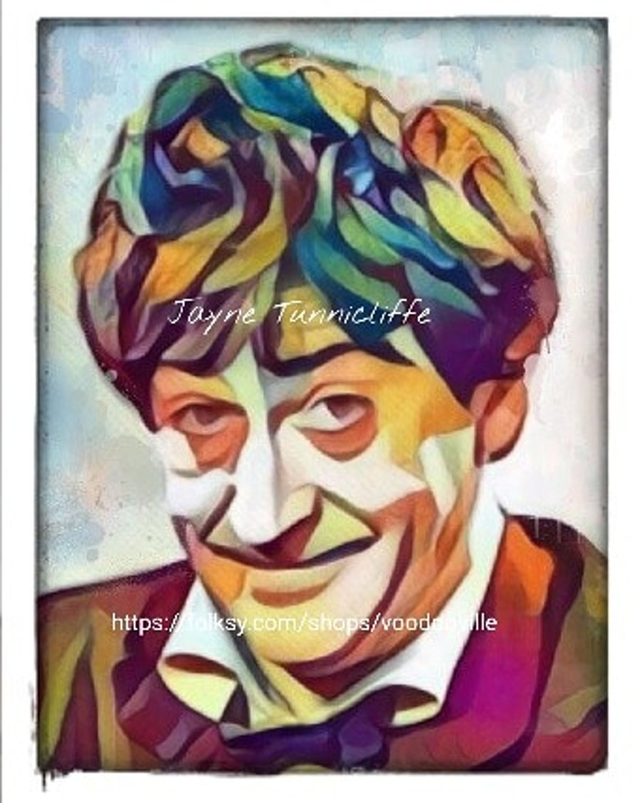 Patrick Troughton - 11 x 8 inches art print - The second Doctor Who