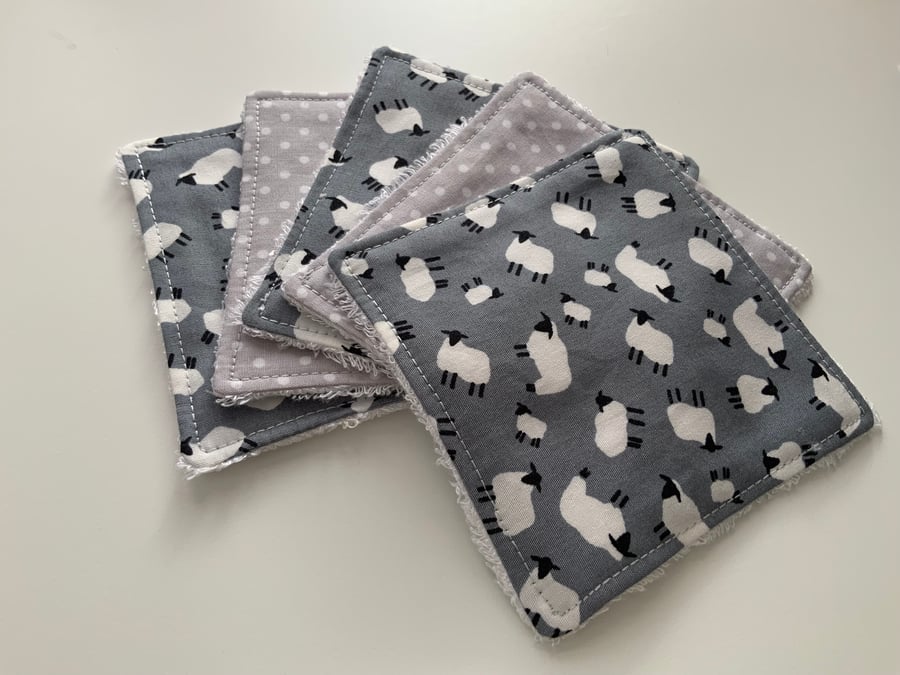 Reusable Bamboo Towelling Cotton Face Wipes, Eco friendly, Washable, Make up pad