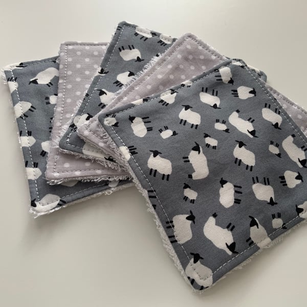 Reusable Bamboo Towelling Cotton Face Wipes, Eco friendly, Washable, Make up pad