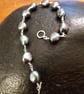 Silver and pearl smoky blue bracelet - Image 2
