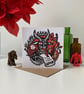 Greetings From Krampus Card. Xmas Wreath Christmas Card.  - Image 3