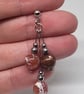 Fire Agate Triple Drop Earrings – Stainless Steel Handmade Earrings - Image 5