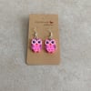 Cute Owl Earrings. Pink & Purple