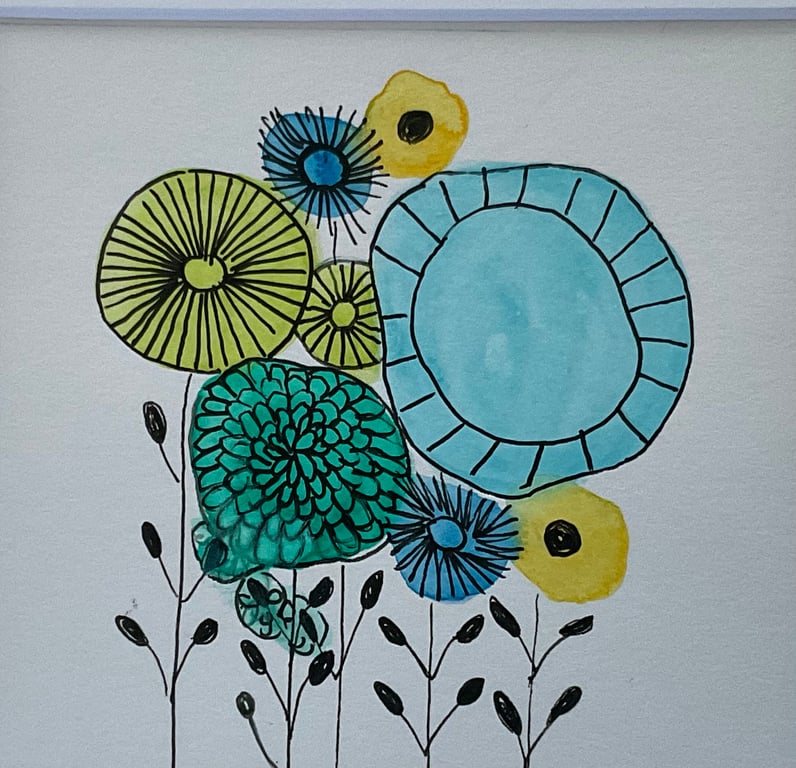 Modern blues and yellow 