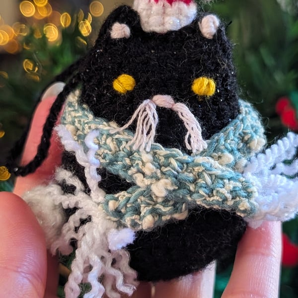 Tuxedo Cat Christmas Tree Decoration, Cat Christmas Gift, Cat Hanging Decoration
