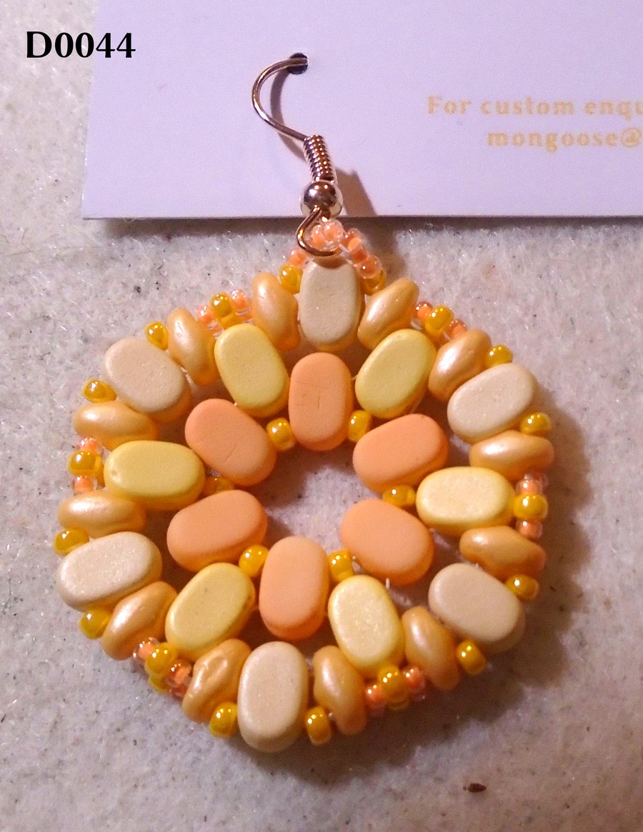 Hexagonal bead earrings (customisable)