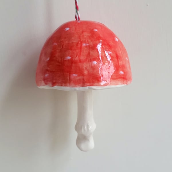 Red spotty mushroom decoration Handmade fly agaric funghi decor