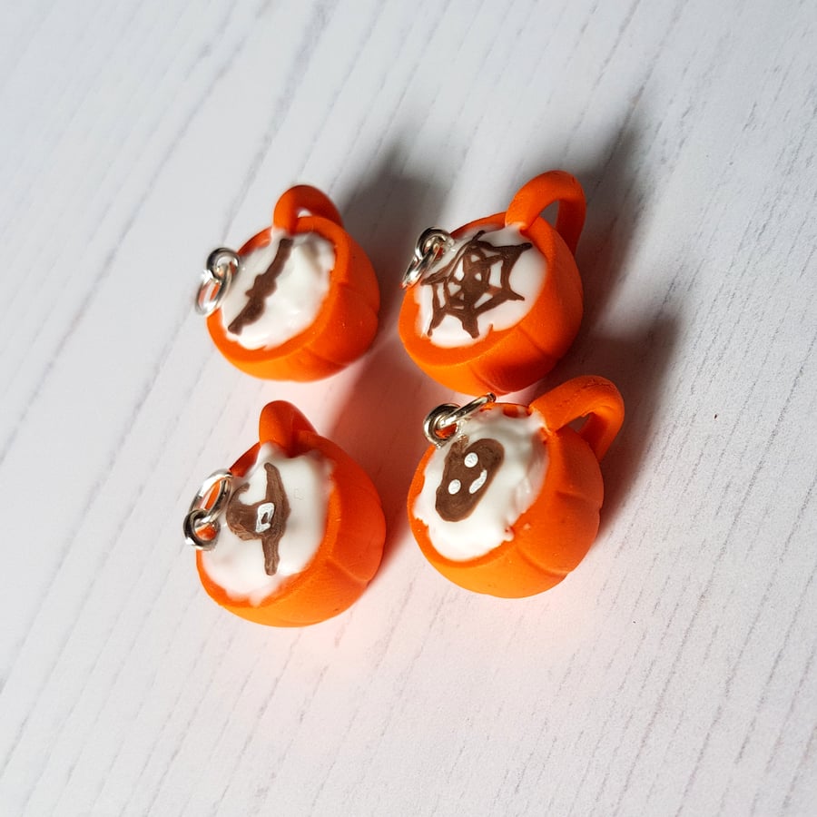 Halloween themed coffee cup charm necklace ONE supplied