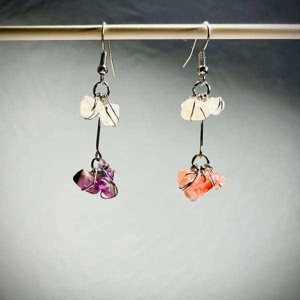 Amethyst and Quartz Earrings 