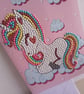 Blank unicorn card. Handmade card. Bead art. Diamond art. Ref 116 - Image 2