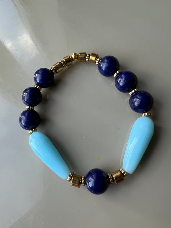 “Stone of wisdom “,Lapis Lazuli Bracelet 
