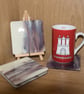 Boxed Set of 4 Fused Glass Coasters in Streaky Cream and Brown - 9141 - Image 1