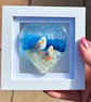 Fused glass seagull heart picture